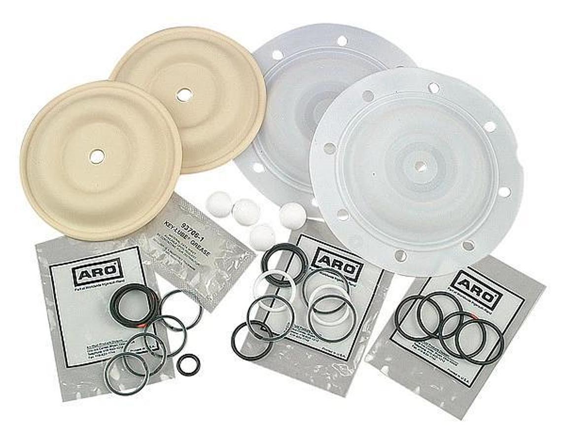NEW IR ARO 637124-44 PUMP REPAIR KIT W/ (4) 92776 SS SEATS, 637118-C AIR KIT