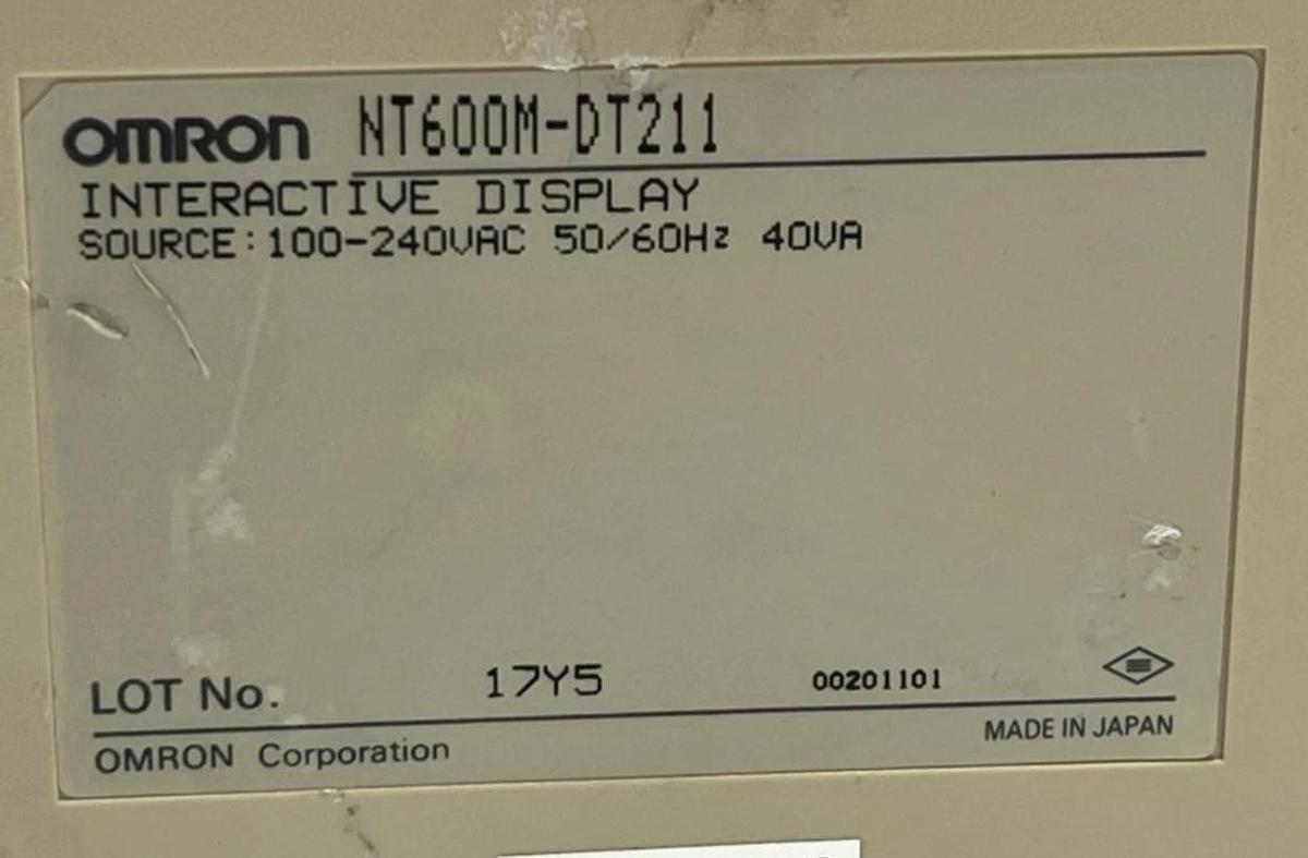 Used OMRON NT600M-DT211 10.4" Color Touch Screen HMI Panel W/ NT600M-LB122 Link Unit
