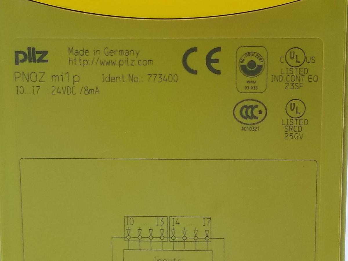 Used PILZ PNOZ MI1P EXPANSION MODULE IDENT. NO. : 773400, 24VDC/8mA
