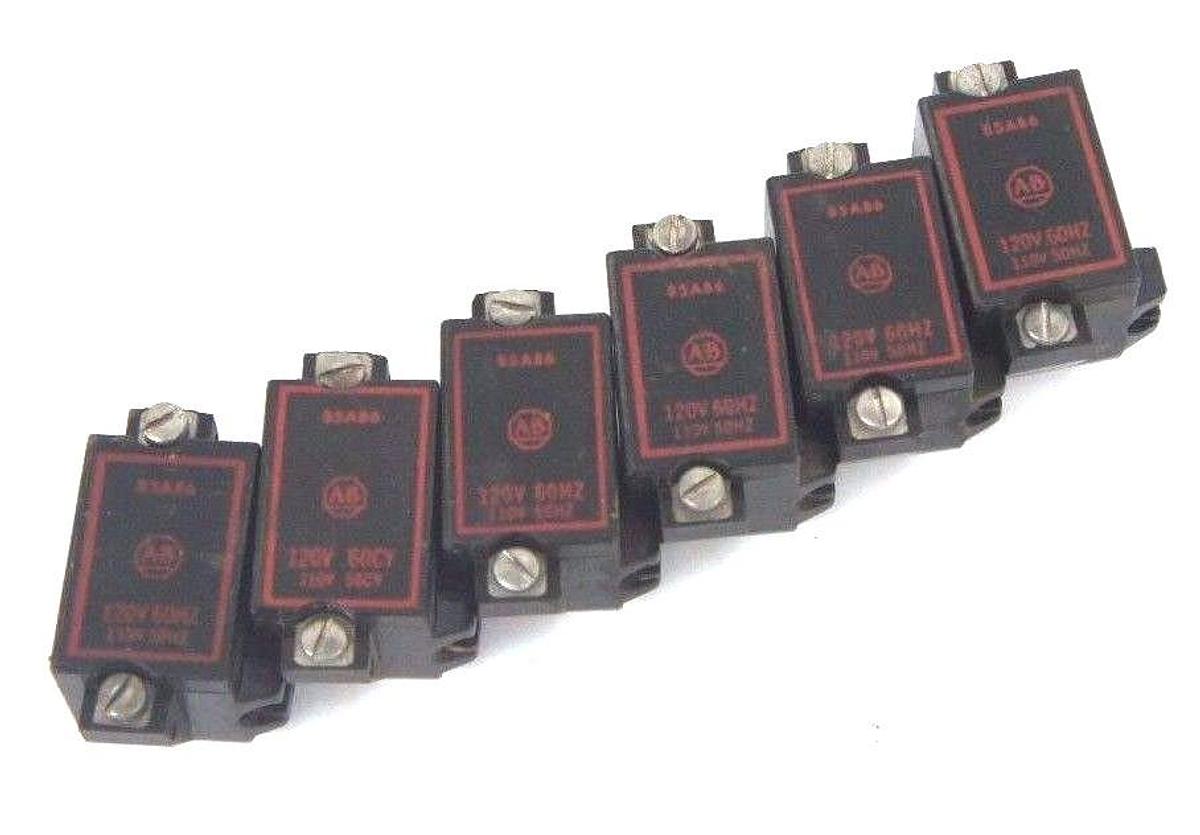 Used LOT OF 7 ALLEN BRADLEY 85A86 COILS 120V 60HZ, 110V 50HZ
