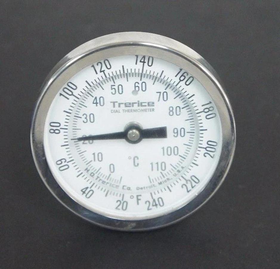Used TRERICE -5-115 DEG. C DIAL THERMOMETER 20-240 DEG. F