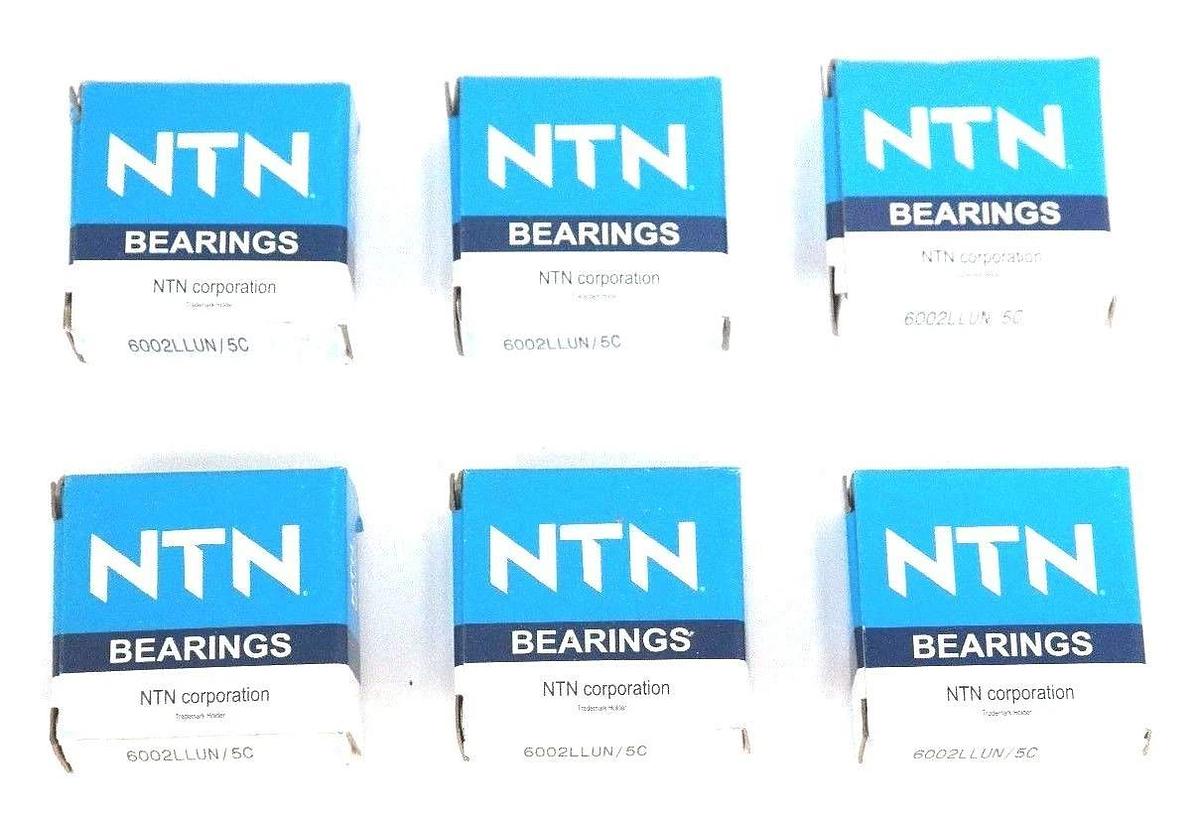 Used LOT OF 6 NIB NTN 6002LLUN/5C BALL BEARINGS 6002LLUN