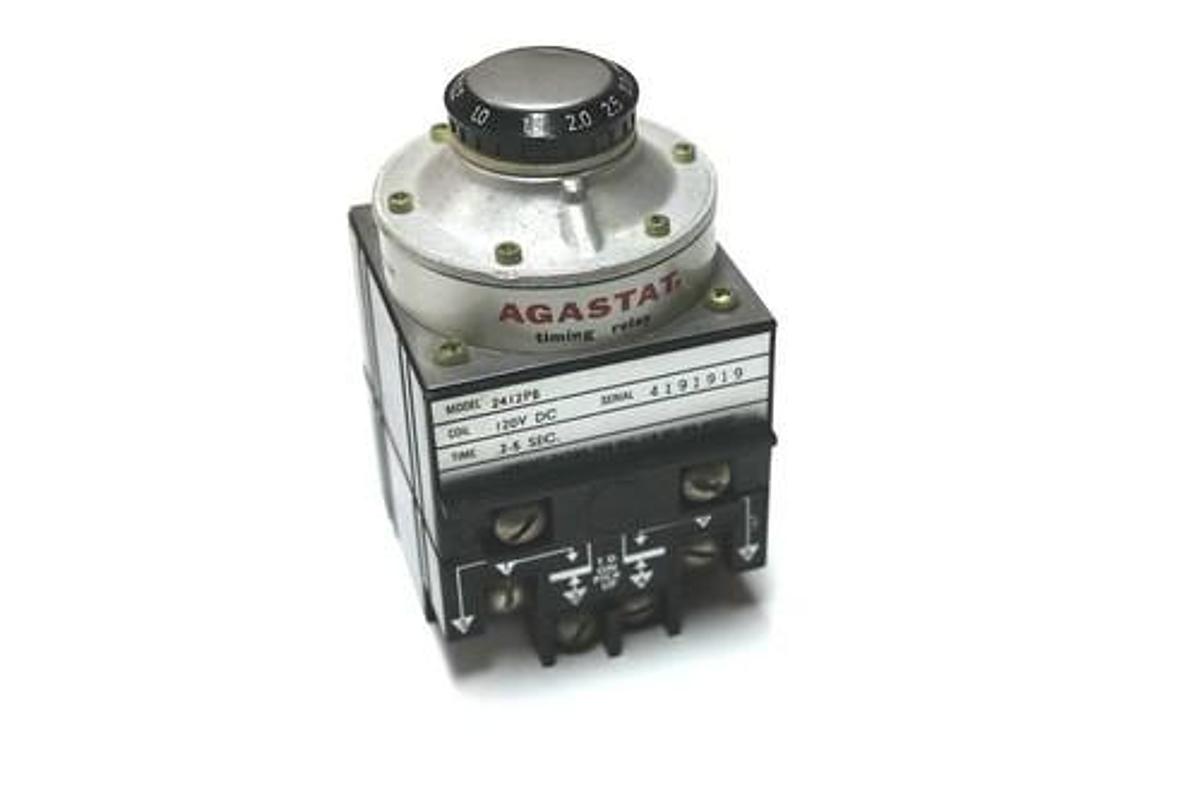 Used AGASTAT 2412PB TIME DELAY RELAY .2-5 SECONDS 120VDC