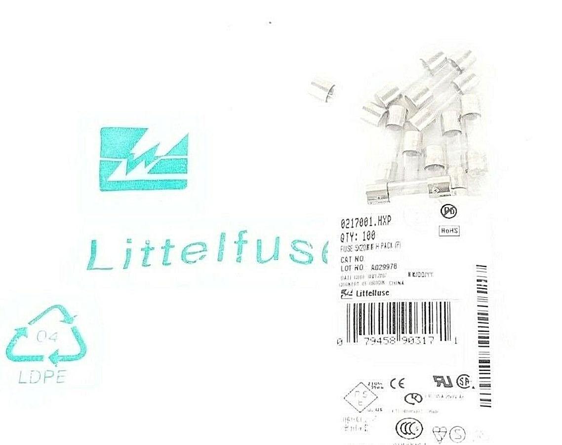 Used LOT OF 15 NEW LITTLEFUSE 0217001.HXP FUSES 5X20MM, 1A, 0217001HXP