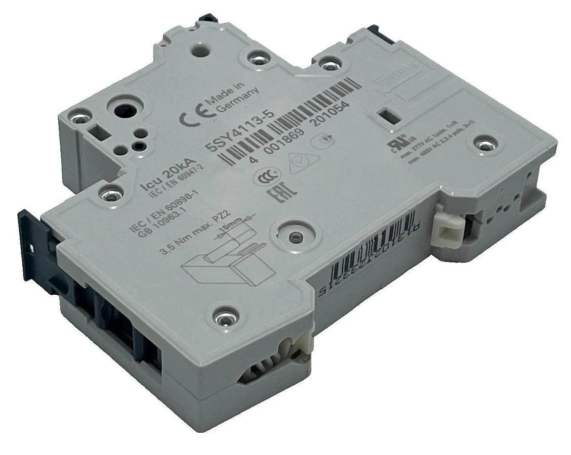 Siemens 5SY4 113-5 Miniature Circuit Breaker 13A 1P C-Curve 240/400V DIN Rail