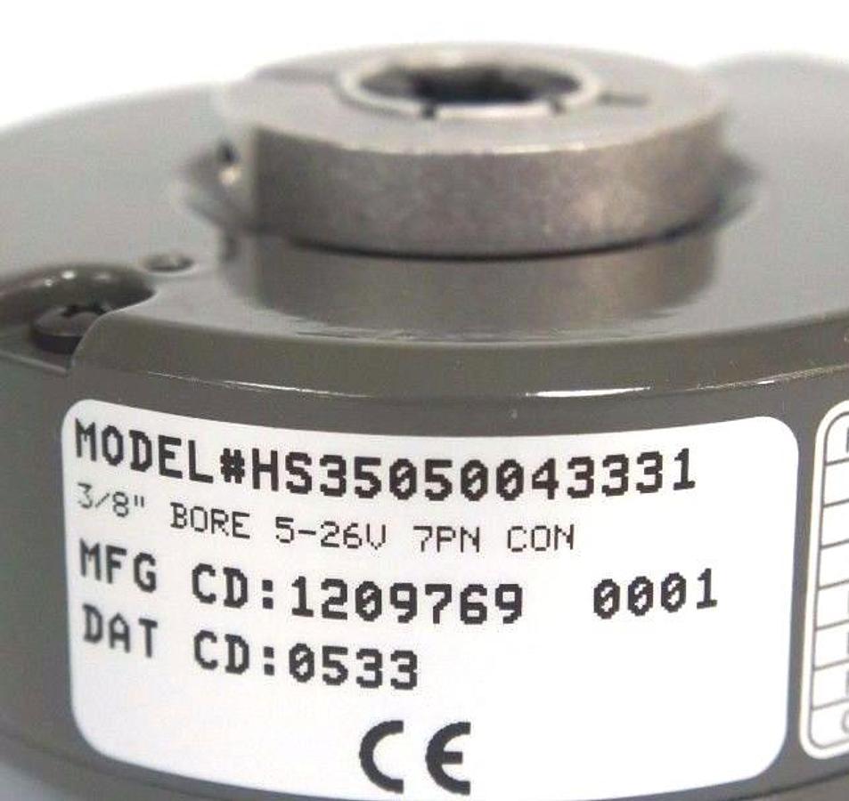 Used NIB DANAHER DYNAPAR HS35050043331 ENCODER 5-26V, 7PIN CONNECTOR, 3/8" BORE