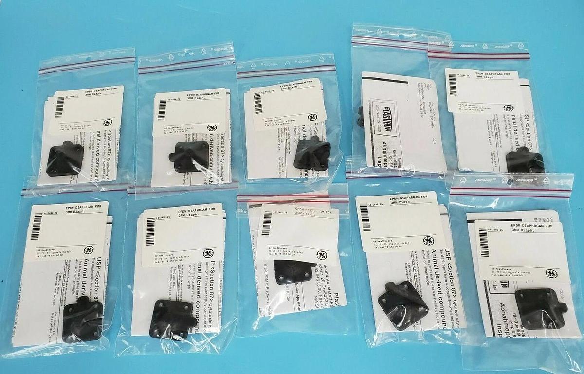 Used LOT OF 10 NEW GE HEALTHCARE 44-5499-26 EPDM DIAPHRAGMS DN8 KZ 3A 99024848