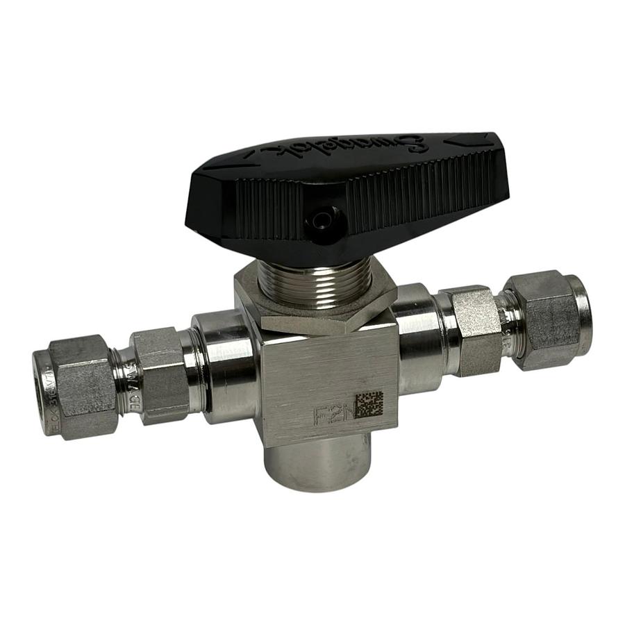 Used Swagelok SS-H83PS6 Stainless High Pressure 3-Piece Ball Valve 3/8 in Tube New