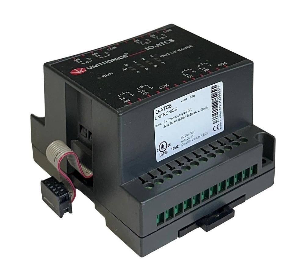 Used UNITRONICS IO-ATC8 / IOATC8 8-PT ANALOG THERMOCOUPLE INPUT MODULE 0-10V USNP