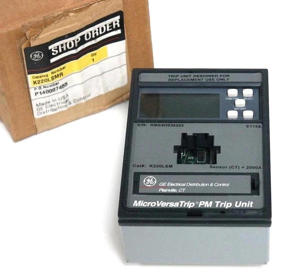 NEW GENERAL ELECTRIC K220LSMR MICROVERSATRIP PM TRIP UNIT K220LSM, 2000A, E115&