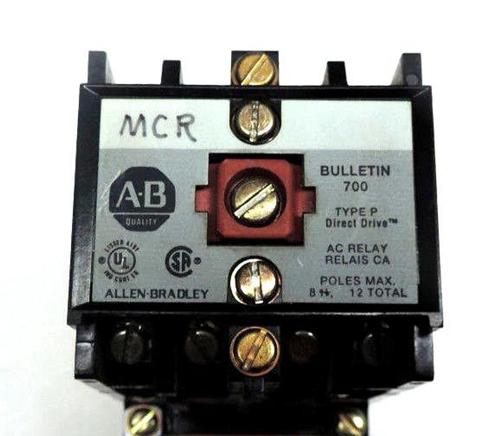 Used LOT OF 3 ALLEN BRADLEY 700-P800A1 TYPE P CONTROL RELAYS SER B 115-120V/60HZ
