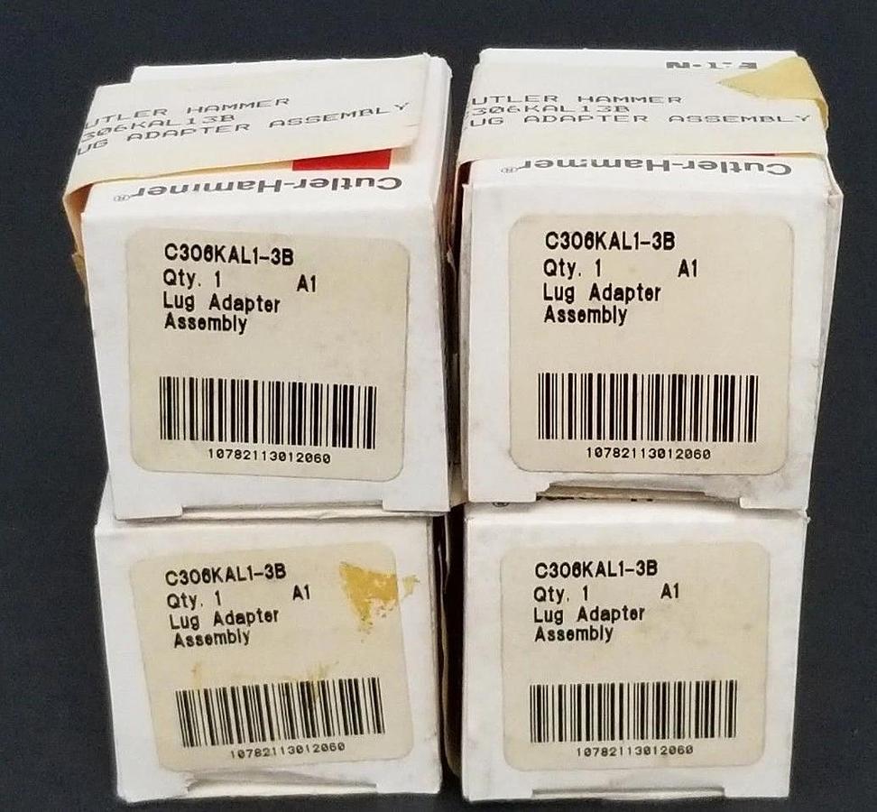 Used LOT OF 12 NIB CUTLER-HAMMER C306KAL1-3B LUG ADAPTOR ASSEMBLIES C306KAL13B