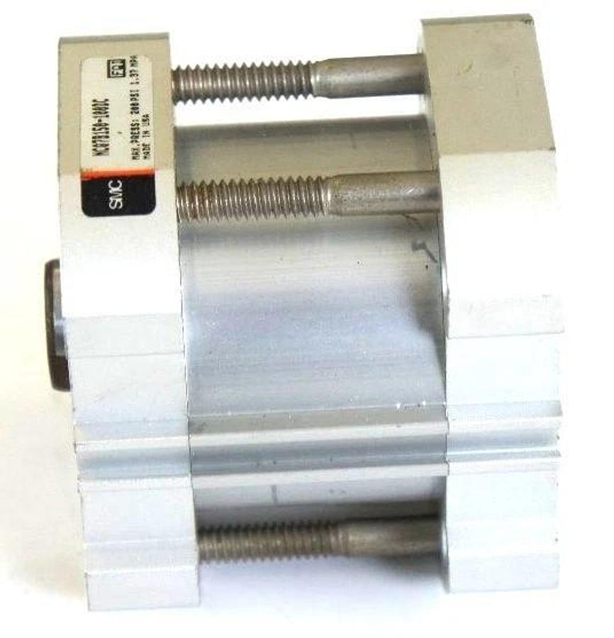 Used SMC NCQ7B150-100DC DOUBLE ACTING COMPACT CYLINDER 200PSI 1.37MPA NCQ7B150100DC