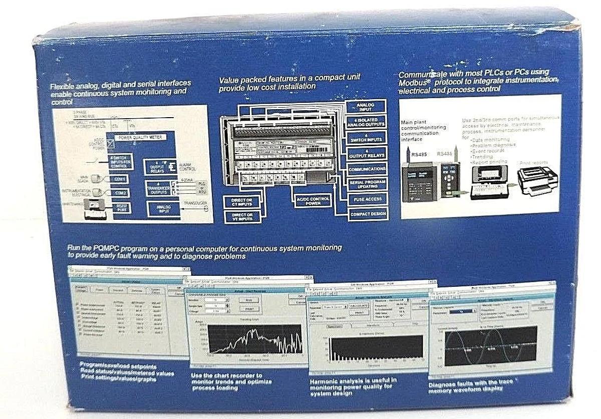 Used NIB GE MULTILIN PQM POWER QUALITY METER VERSION: 301.000 W/ PC SOFTWARE