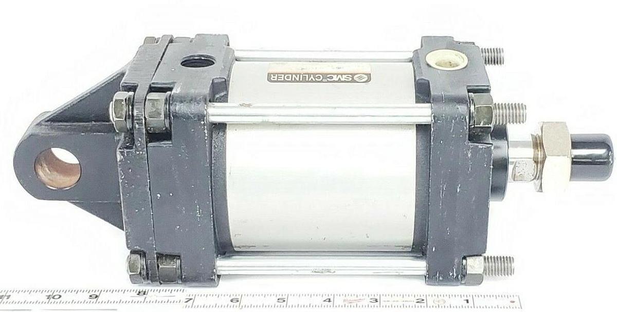 Used SMC CA1CN100-55 PNEUMATIC CYLINDER, 150PSI, 9.9KGF/CM^2, CA1CN10055