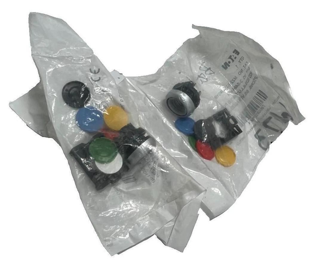 2 Eaton M22-D-X-SWRGYB Pushbutton Operator 22.5mm Non-Illum Momentary MultiColor