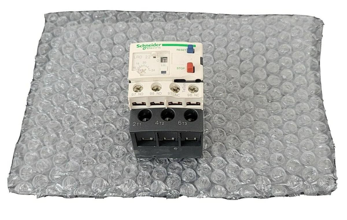 Used SCHNEIDER ELECTRIC LRD22 THERMAL OVERLOAD RELAY LRD 22 16/24 AMP 3P