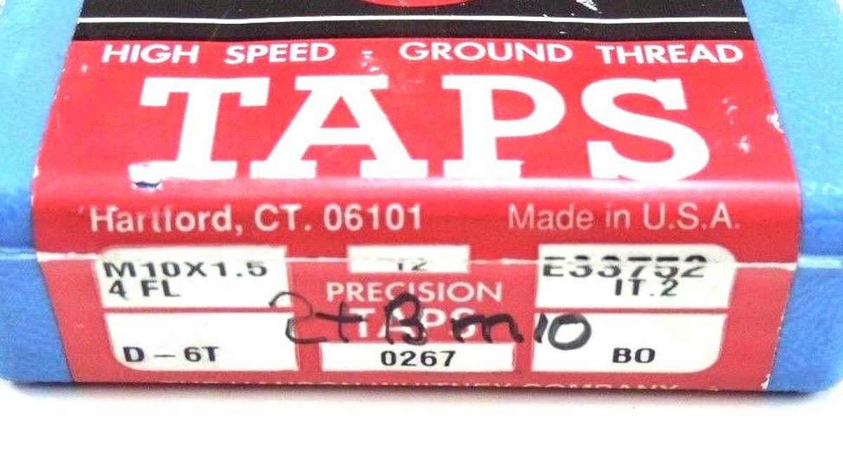 Used 12 NIB HANSON WHITNEY M10X1.5 4 FL HIGH SPEED TAPS D-6T, E33752 IT.2