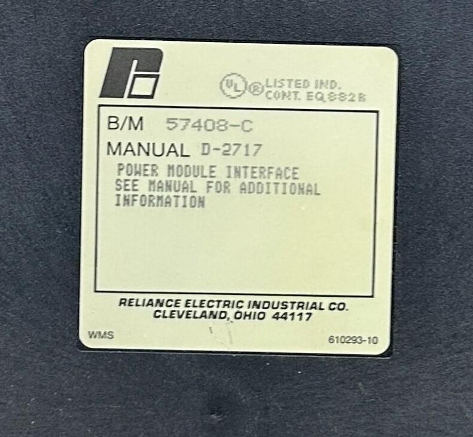 Used RELIANCE ELECTRIC 57408-C / 57408 POWER MODULE INTERFACE DCS AUTOMAX USNP