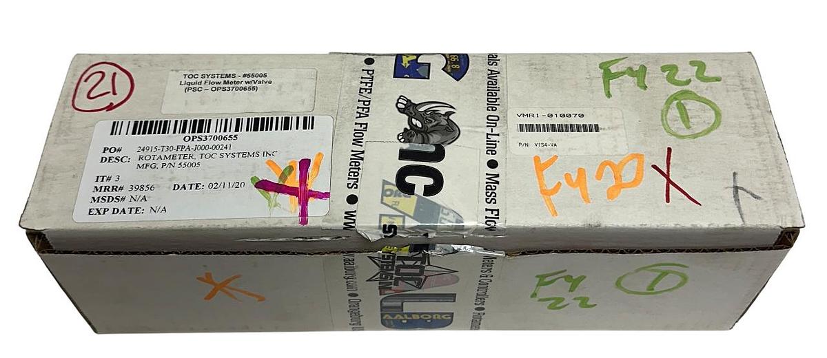 Used AALBORG TOC VMRI-010070 / VIS4-VA / 55005 MODEL V MEDIUM RANGE FLOW METER NSMP