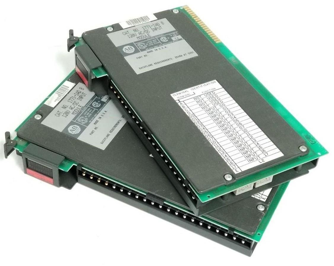 Used LOT OF 2 ALLEN BRADLEY 1771-IAD SER. B INPUT MODULES 1771IAD, SER. B