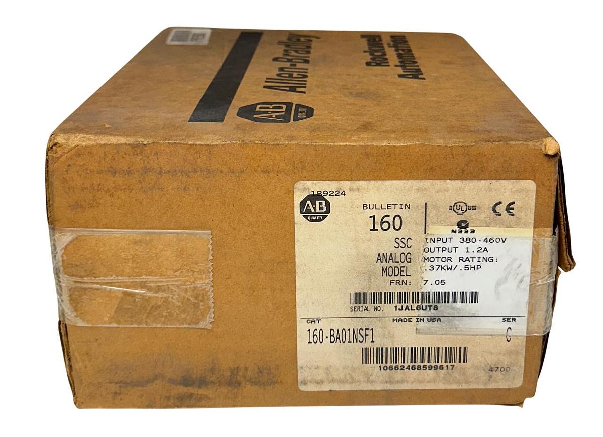 Used ALLEN BRADLEY 160-BA01NSF1 /C SSC ANALOG MODEL DRIVE .37kW/.5HP 380-460V NSMP