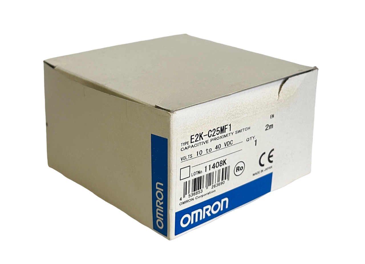 Used NEW OMRON E2K-C25MF1 / E2KC25MF1 CAPACITIVE PROXIMITY SWITCH 2M CABLE 10-40Vdc