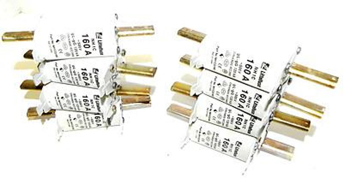 Used LOT OF 8 LITTELFUSE NH 1C 160AMP EUROPEAN STYLE FUSES NH1C