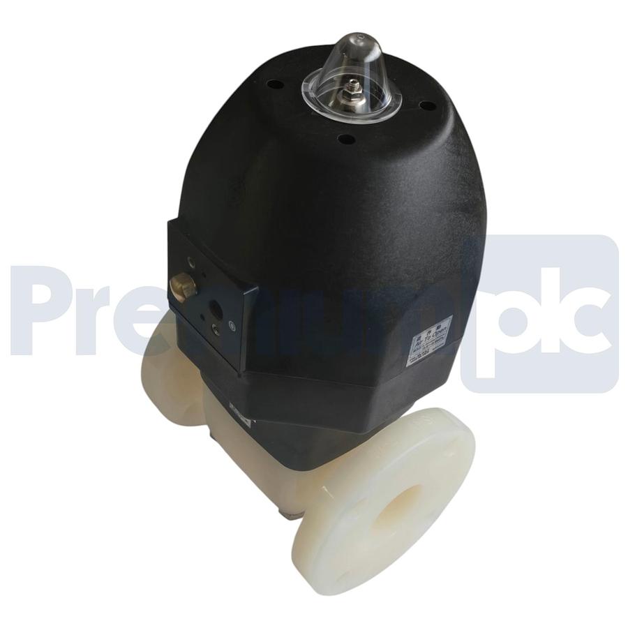 Used Asahi AV Type 14 Pneumatic Actuated Diaphragm Valve PTFE 2" A14NGUEFA050 NSMP