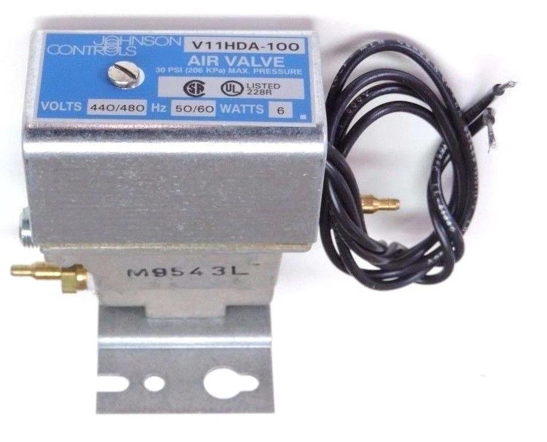 Used NIB JOHNSON CONTROLS V11HDA-100 SOLENOID AIR VALVE 440-480V, 50/60HZ, 1/8" NPT