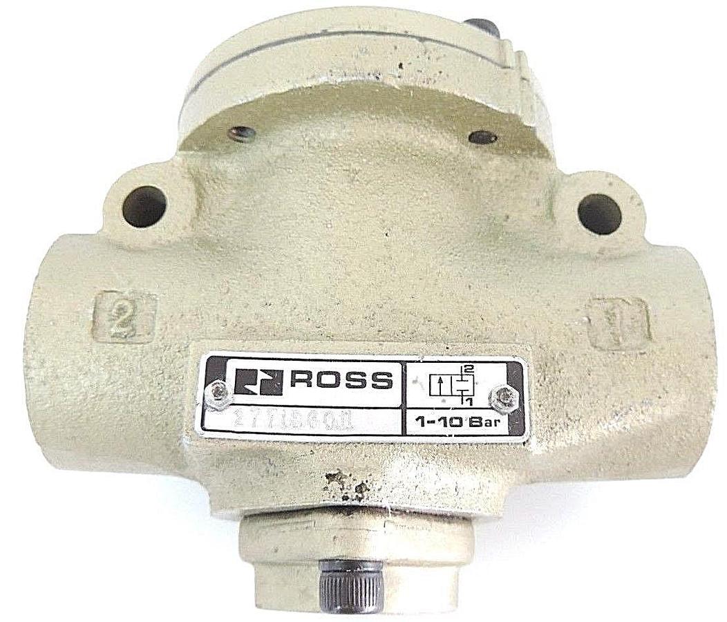 Used NEW ROSS 2771B6011 VALVE 1-10 BAR 1 OT 2W NC L INT PQUEEN