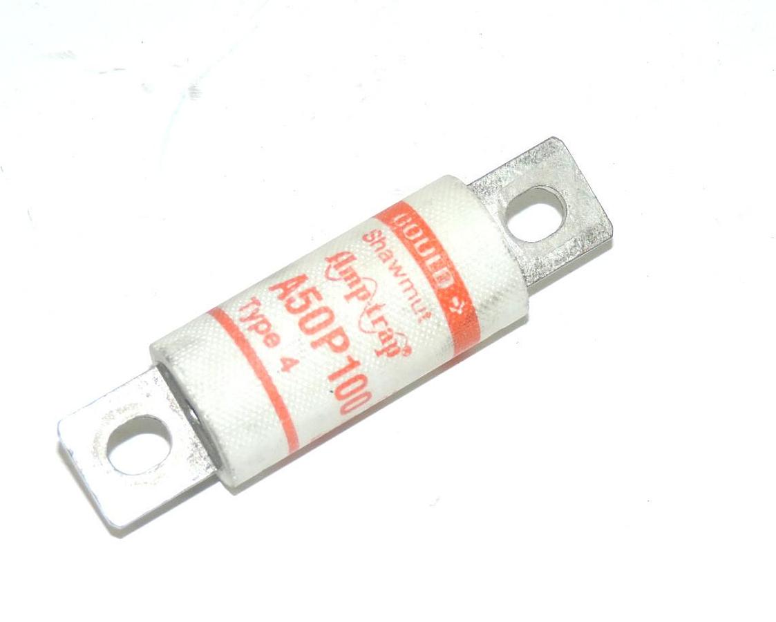Used GOULD SHAWMUT A50P100 AMPTRAP FUSE TYPE 4, 100AMPS, 500VAC