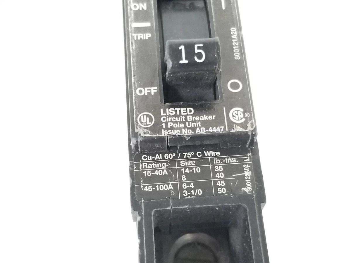 Used ITE SIEMENS BQD115 CIRCUIT BREAKER 15A 1P 277VAC AB-4447 800121A20