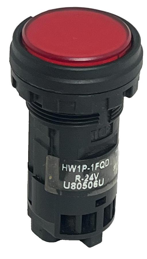 Used LOT OF 3 IDEC HW-P Red Indicator Light 22mm HWP Pilot Light R-24V Heavy Duty