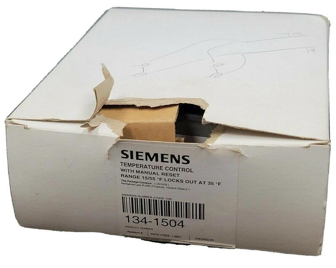 NIB SIEMENS 134-1504 TEMPERATURE CONTROL 1341504 W/ MANUAL RESET