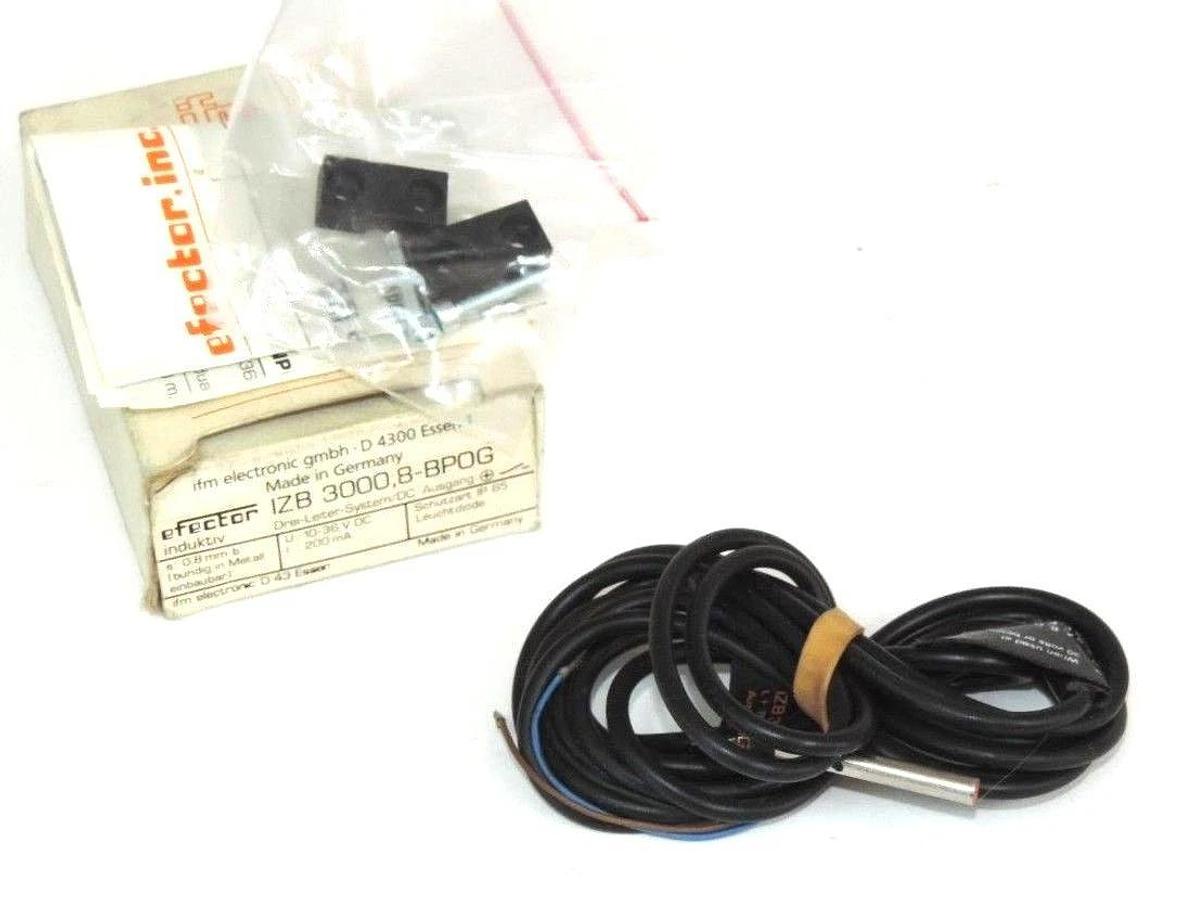Used NIB IFM EFECTOR IZ5001 PROXIMITY SENSOR IZB3000.8BPOG 10-36VDC
