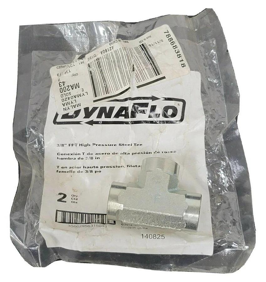NEW DYNAFLO 421604 3/8'' HIGH PRESSURE STEEL TEE