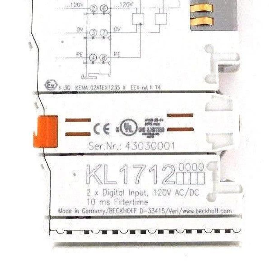 NEW BECKNOFF KL1712 2-CHANNEL DIGITAL INPUT TERMINAL 120 V AC/DC