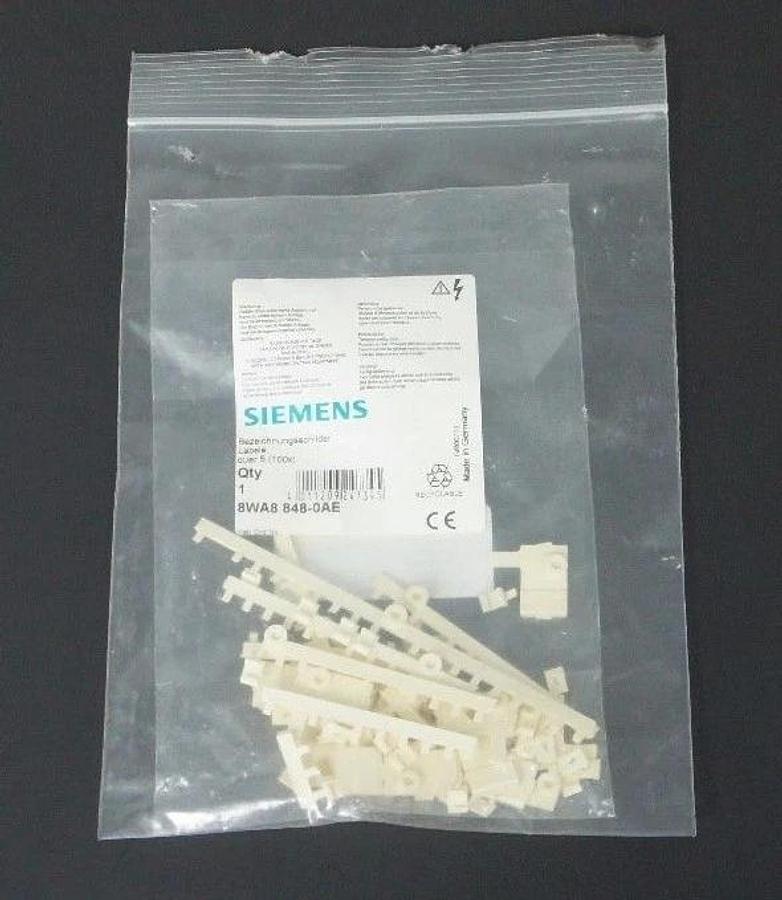 Used NEW SIEMENS 8WA8-848-0AE LABEL MARKER NUMBER 5 TOTAL 100