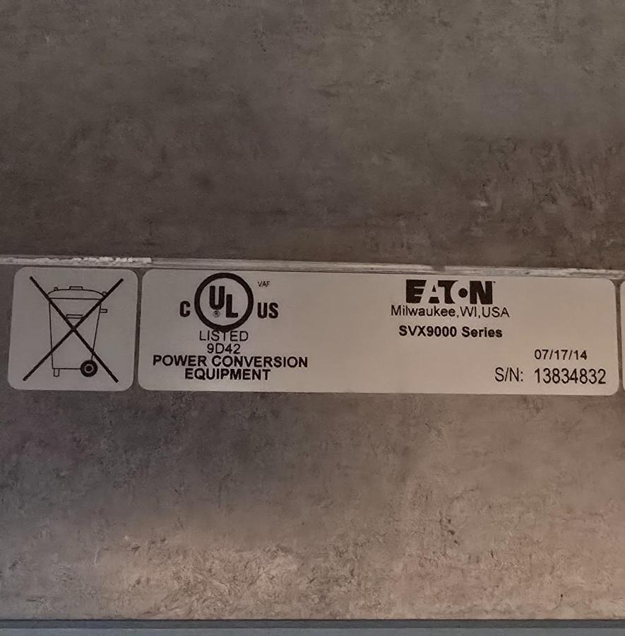 Used Eaton SVX020A1-4A1B1 SVX9000 AC VFD Variable Frequency Drive 3Ph 480V 20 HP NSMP