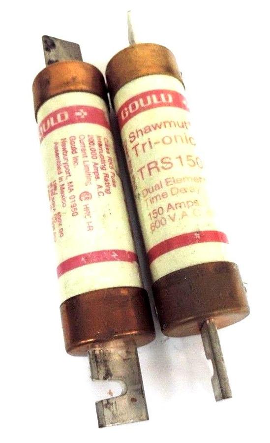 Used LOT OF 2 FERRAZ SHAWMUT TRS150R TRI-ONIC FUSES 150A, 600V