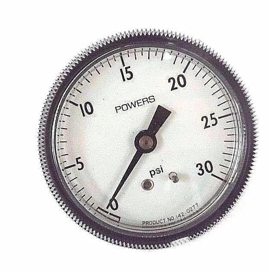 Used NIB POWERS 142-0277 PRESSURE GAUGE 0-30PSI, 1420277