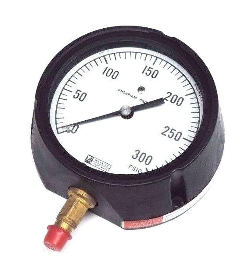 NIB WEKSLER 14-Z REGAL GAUGE 4-1/2" 0-300PSI, 1/4" NPT BOTT CONN.