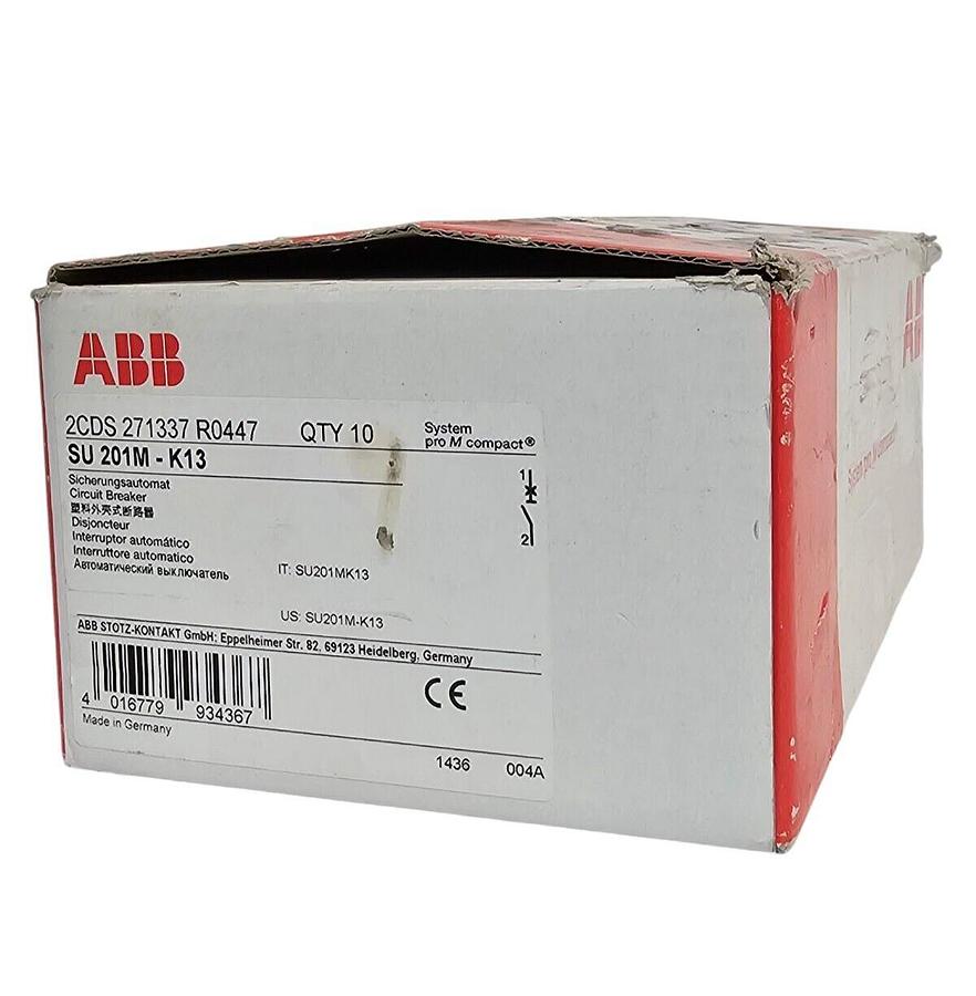 Used BOX OF 2 NEW ABB 2CDS271337R0447 CIRCUIT BREAKERS SU 201M - K13