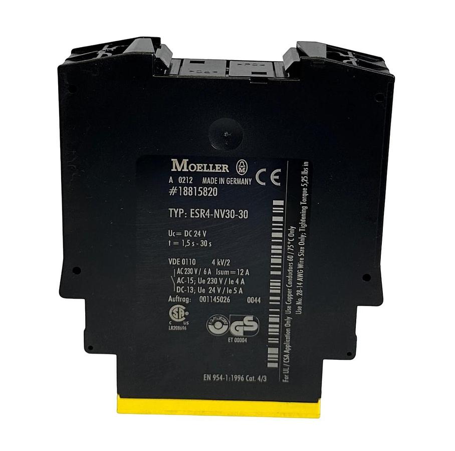 Used MOELLER ESR4-NV30-30 / ESR4NV3030 SAFETY RELAY 24VDC 18815820