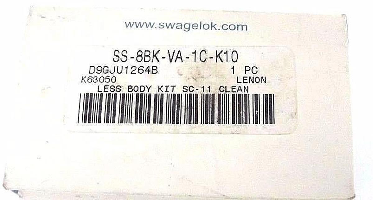 Used NIB SWAGELOK SS-8BK-VA-1C-K10 VALVE W/ SS-GSKT-4B-T GASKET