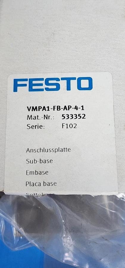 Used LOT OF 2 NEW FESTO VMPA1-FB-AP-4-1 MANIFOLD BLOCKS MAT.-NR. 533352