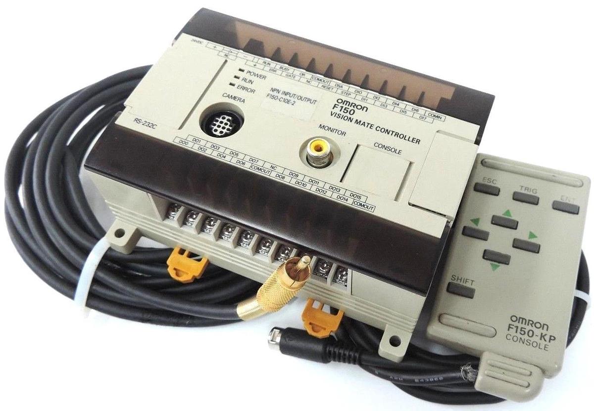 Used OMRON F150-C10E-2 VISION MATE CONTROLLER & CONSOLE KEYPAD F150-KP, MONITOR CABLE