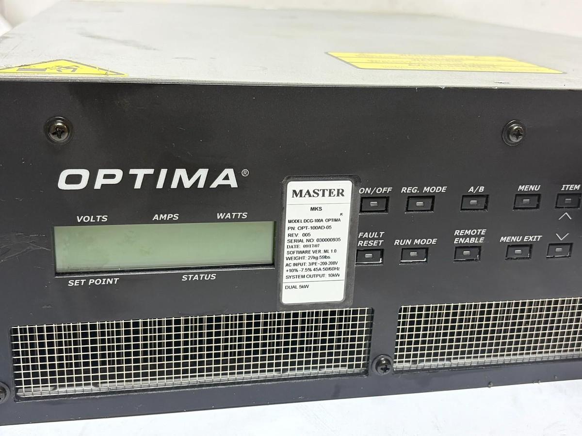 Used MKS ENI DCG-100A Optima Plasma Power Supply 10kW Generator OPT-100AD-05