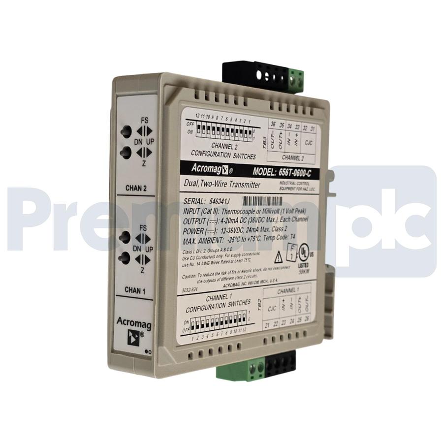 Used ACROMAG 656T-0600-C 600T DUAL TC/mV INPUT, TWO-WIRE TRANSMITTER 656T-0600 NSMP